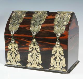 Appraisal: A TH CENTURY GOTHIC FORM COROMANDEL STATIONERY BOX A circa