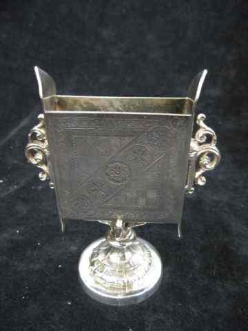 Appraisal: Victorian Silverplate Calling Card Holder '' tall Boston maker