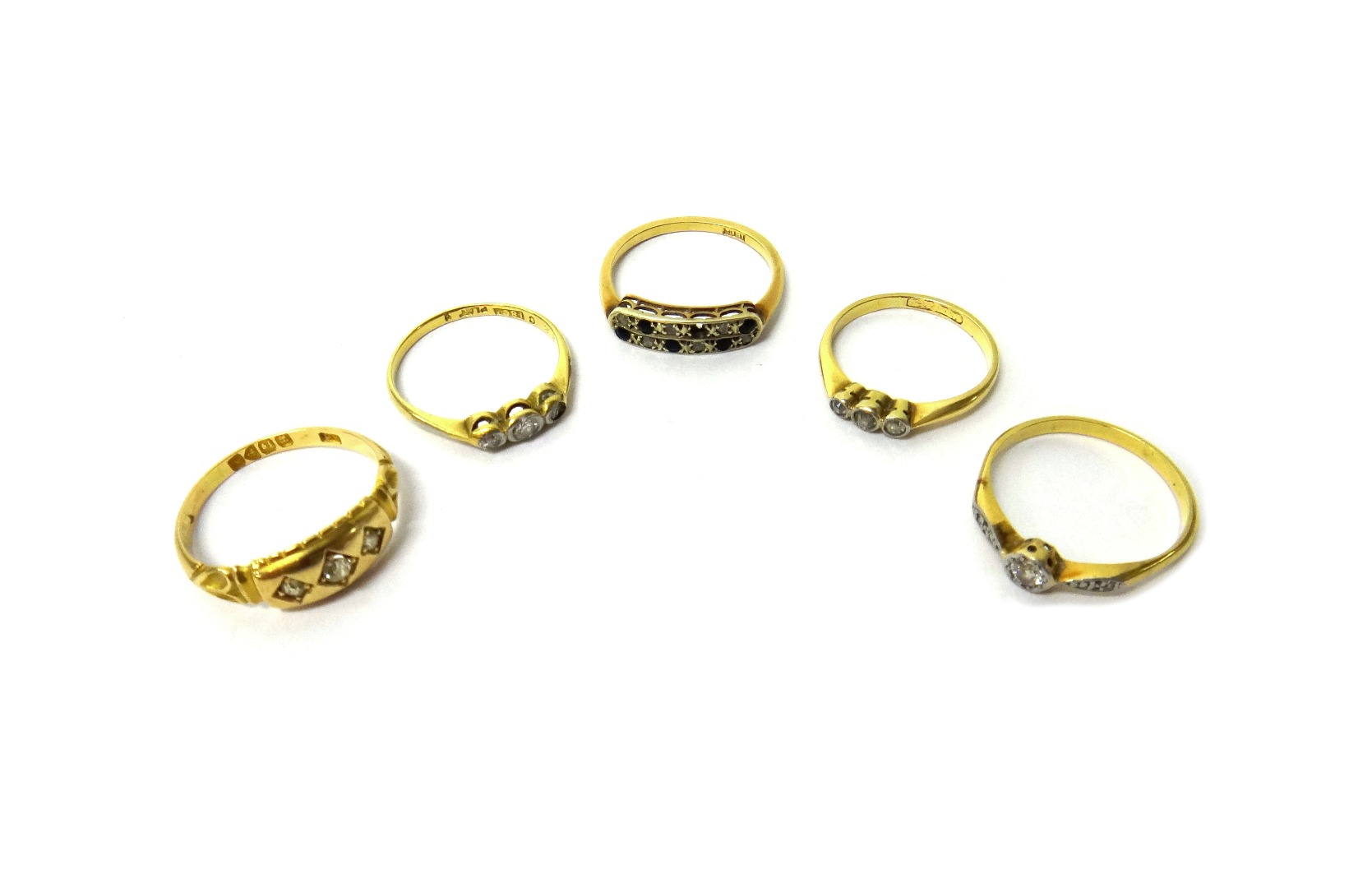 Appraisal: A gold and diamond set ring mounted with the principal