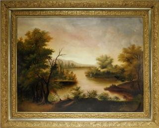 Appraisal: Hudson River School Lake George Folk Painting NEW YORK TH