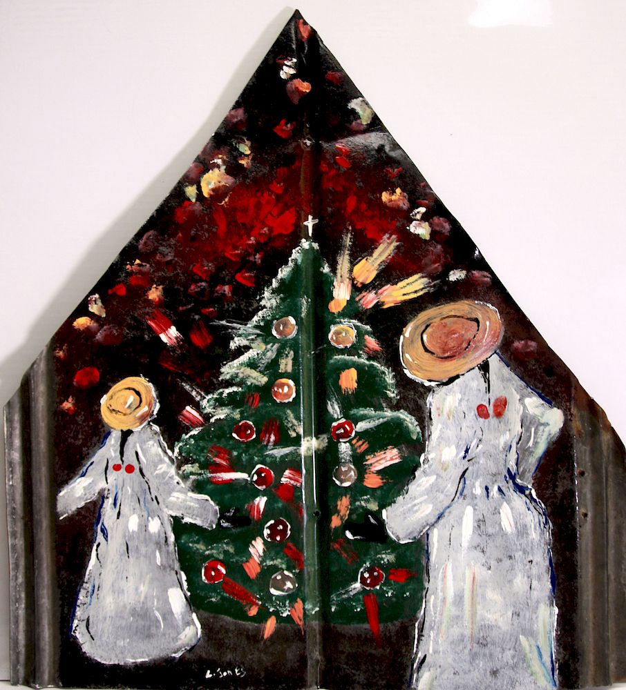 Appraisal: Outsider Art Leonard Jones Home for Christmas Jones Leonard b