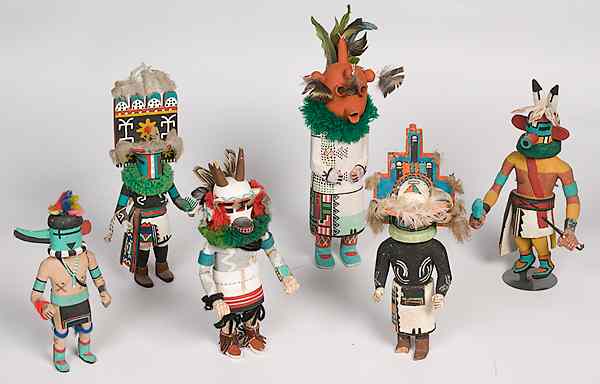 Appraisal: Hopi Katsinas lot of including Hemis Mudhead and Dear dancer