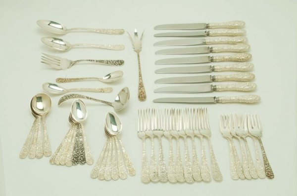 Appraisal: Partial flatware service in the Stieff Rose pattern Forty-eight pieces