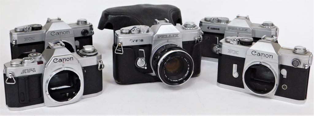 Appraisal: GROUP OF CANON MM SLR CAMERA BODIES Group of Canon