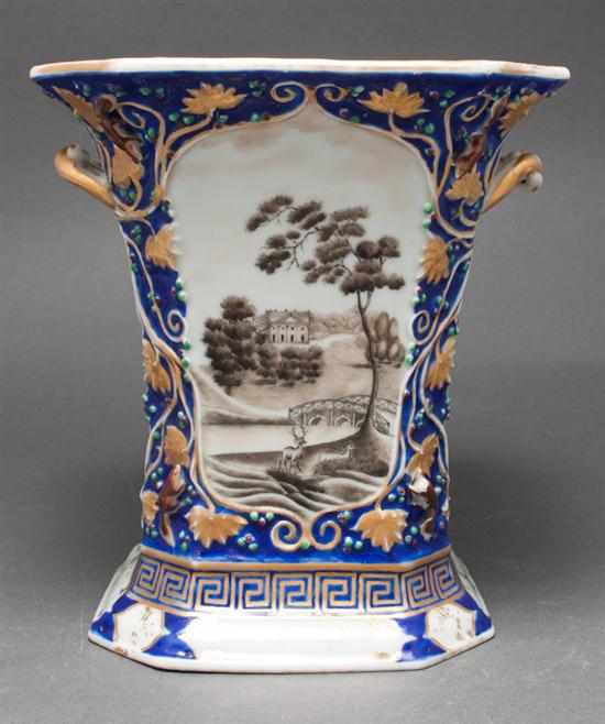 Appraisal: Chinese Export sepia decorated porcelain bough pot circa decorated with