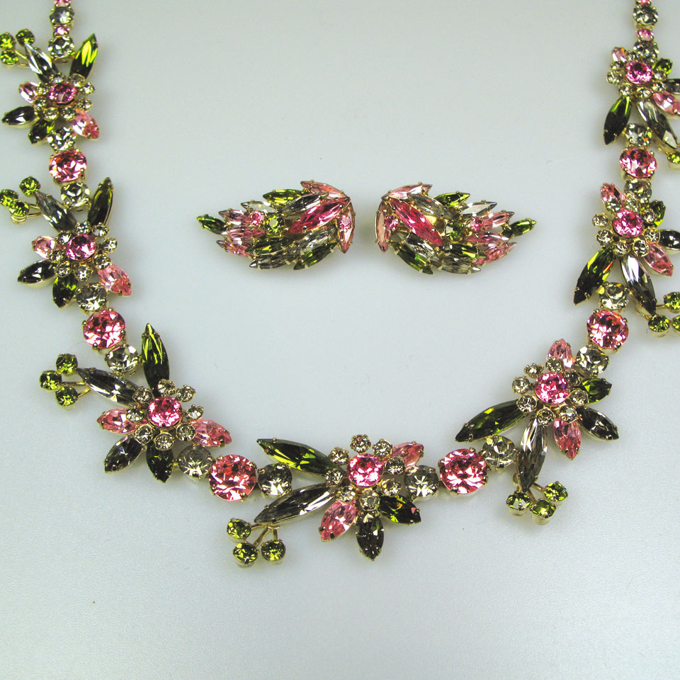 Appraisal: Sherman necklace and earring suite