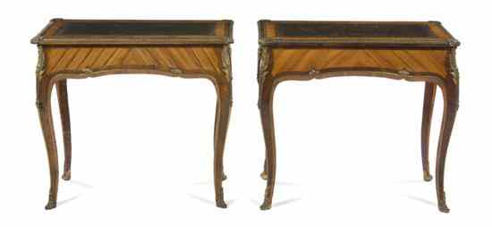 Appraisal: A Pair of Louis XV Style Parquetry and Gilt Bronze