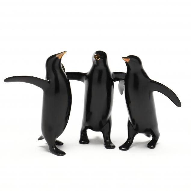 Appraisal: LOET VANDERVEEN AMERICAN DUTCH - PENGUIN TRIO Limited edition cast