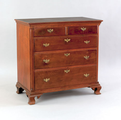 Appraisal: Lancaster County Pennsylvania Chippendale walnut chest of drawers ca with