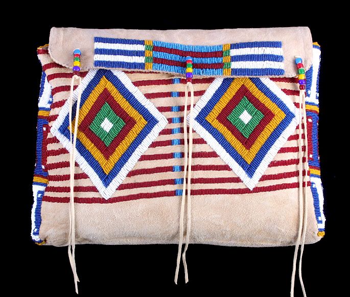 Appraisal: Blackfeet Indian Beaded Possibles Teepee Bag This is an excellent