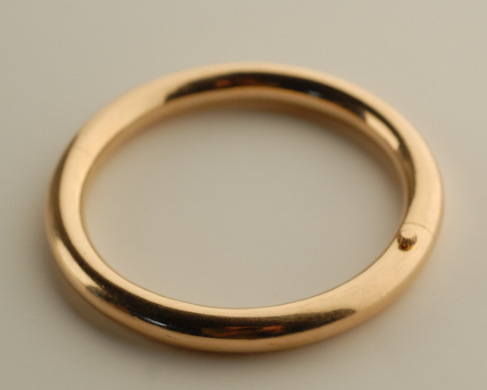 Appraisal: A Hollow Tube Gold Bangle Bracelet K marked yellow gold