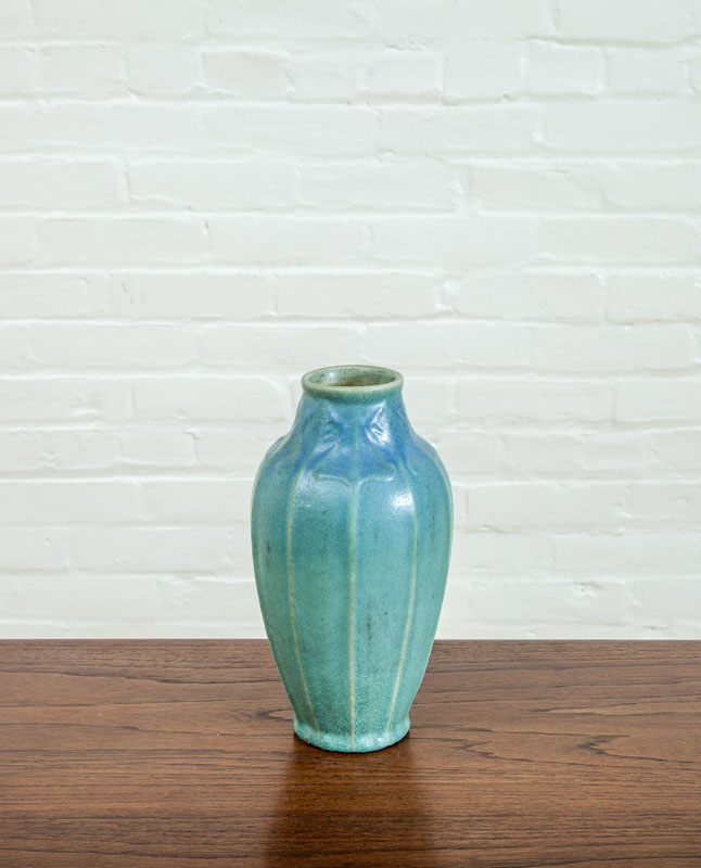 Appraisal: VAN BRIGGLE MATTE GREEN GLAZED VASE Marked and dated x