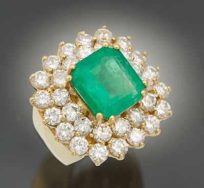 Appraisal: An Impressive Emerald and Diamond Dinner Ring k yellow gold