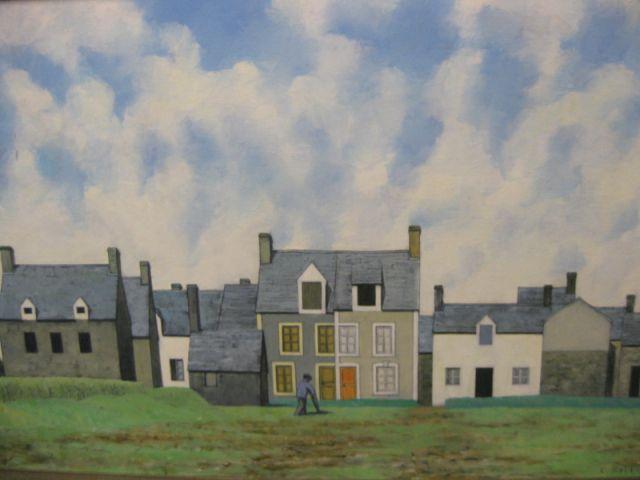 Appraisal: Christopher Compton Hall Oil Group of Houses in the countryside