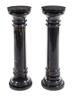 Appraisal: A Pair of Continental Marble Pedestals Height inches A Pair