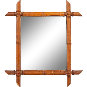 Appraisal: A Faux Bamboo Mirror th Century Height x width inches