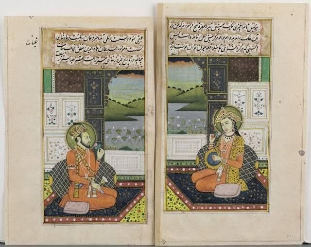 Appraisal: A pair of Persian illuminated manuscript pages A pair of