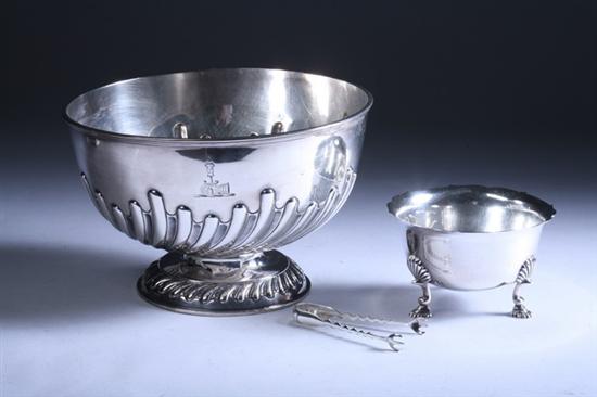 Appraisal: VICTORIAN SILVER ARMORIAL BOWL JH London Circular swirling gadrooned waist