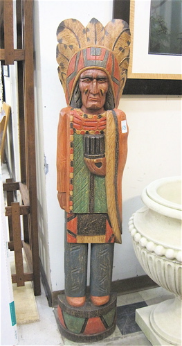 Appraisal: CARVED AND PAINTED WOOD CIGAR STORE INDIAN Height inches