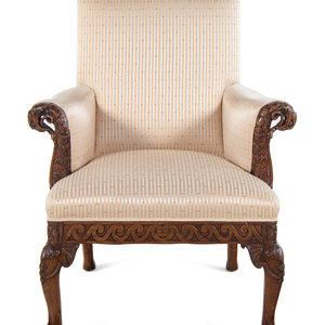 Appraisal: A George III Carved Mahogany Armchair th Century Height x