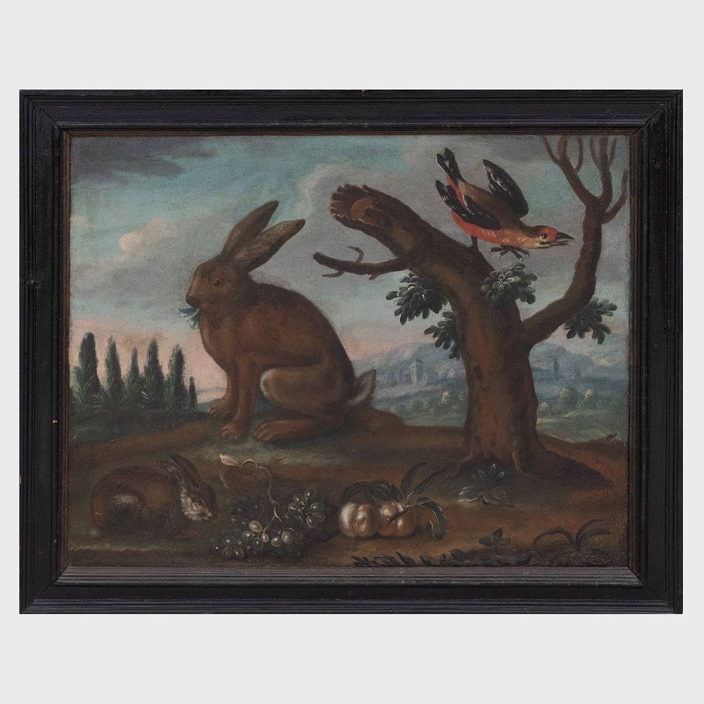 Appraisal: Austrian School Animals A Pair Two oil on canvas unsigned