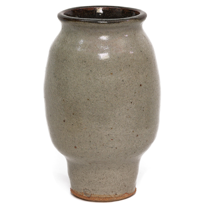 Appraisal: Warren McKenzie vase light gray glaze signed h mint condition