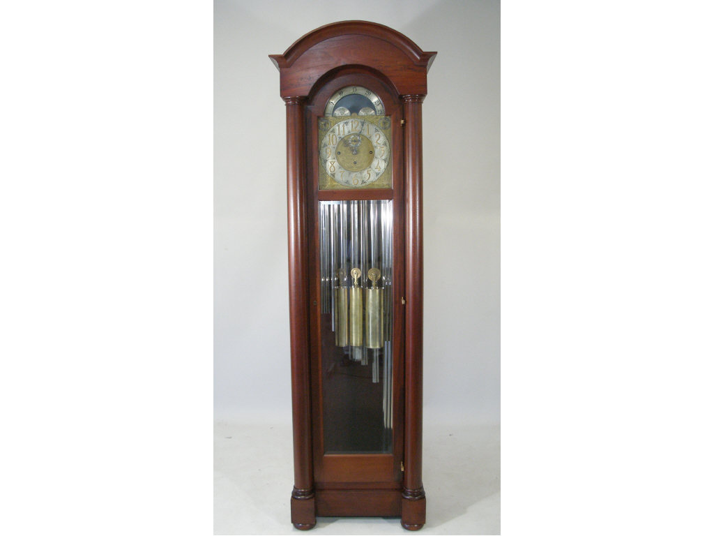 Appraisal: Antique Herschede Model Tall Case Clock Cincinnati Ohio ca mahogany