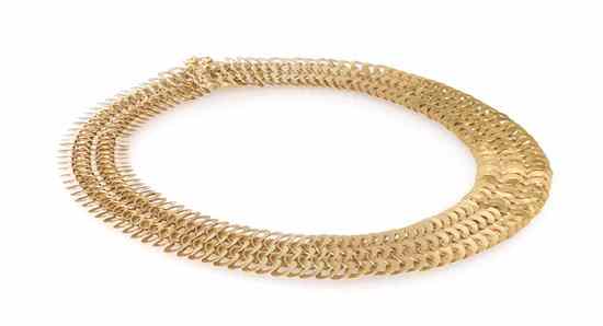 Appraisal: An Karat Yellow Gold Mesh Link Necklace consisting of one