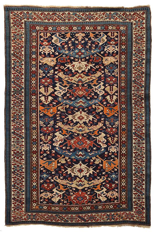 Appraisal: Shirvan Rug East Caucasus early th indigo field with Peperdil