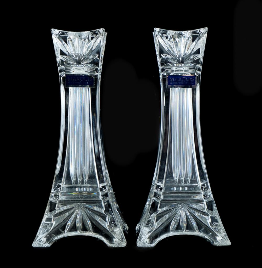 Appraisal: PAIR MARQUIS WATERFORD CRYSTAL CANDLESTICK HOLDERPair of Marquis by Waterford