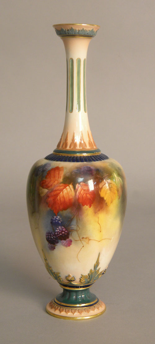 Appraisal: Royal Worcester vase with painted berry decoration signed K H