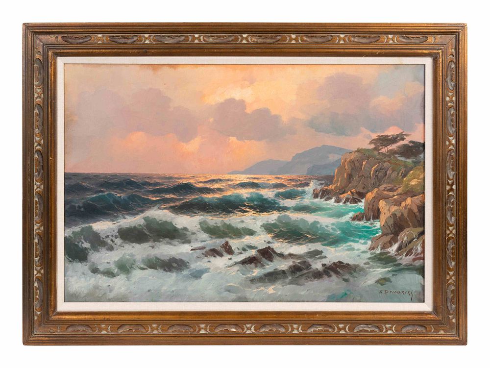 Appraisal: Alexander A Dzigursk American - Untitled Coastal View Alexander A