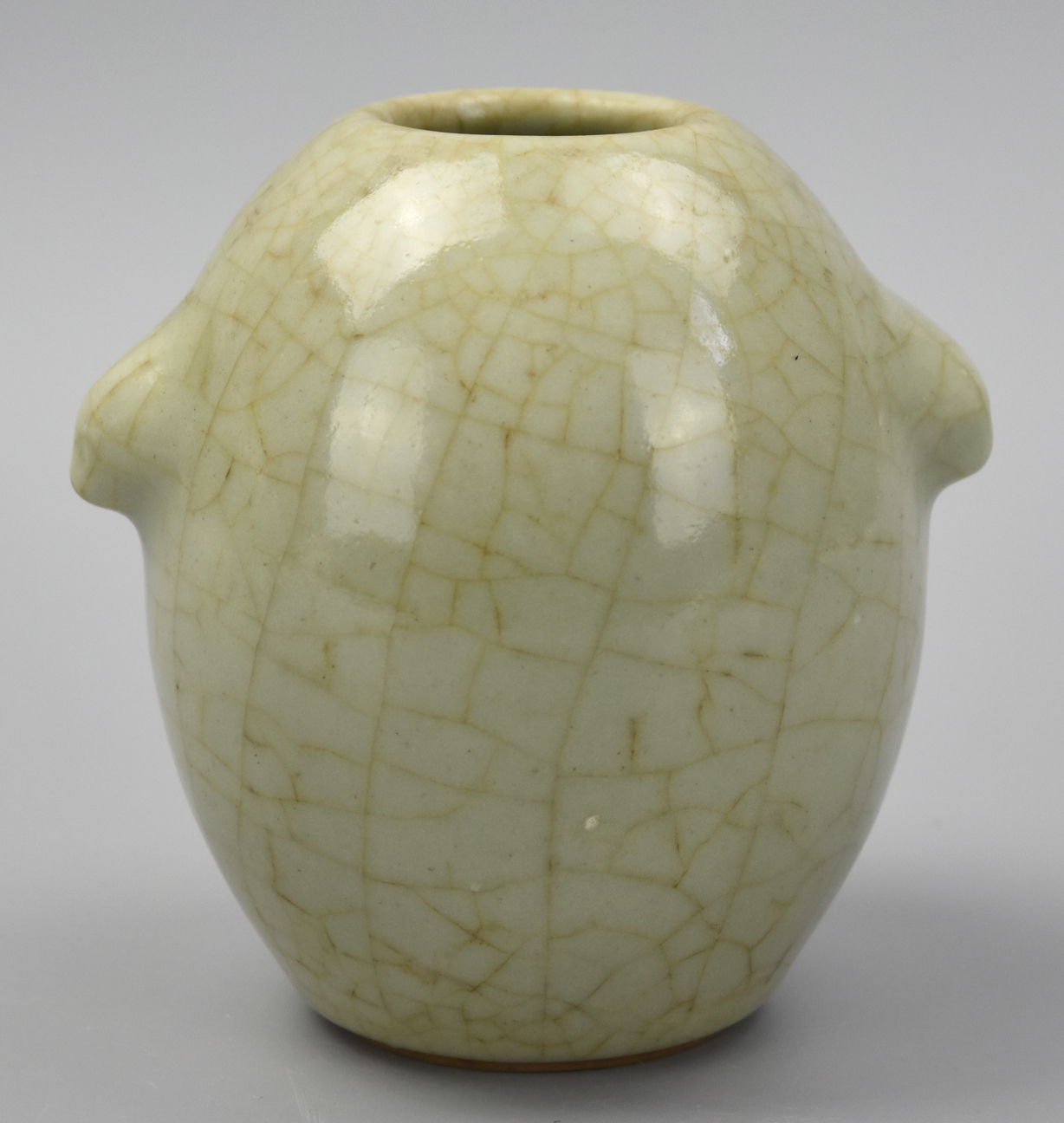 Appraisal: CHINESE OVID VASE W GE-TYPE CELADON GLAZE TH C A