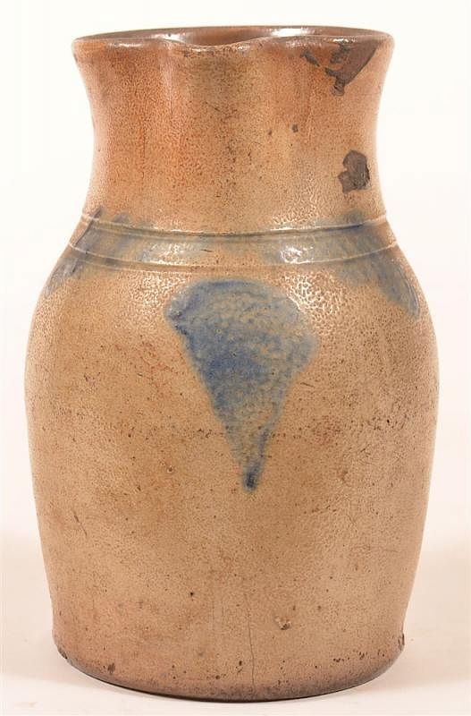 Appraisal: th Century Stoneware Pottery Pitcher th Century Stoneware Pottery Pitcher