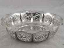 Appraisal: A pierced lobed silver fruit bowl cm across German assay