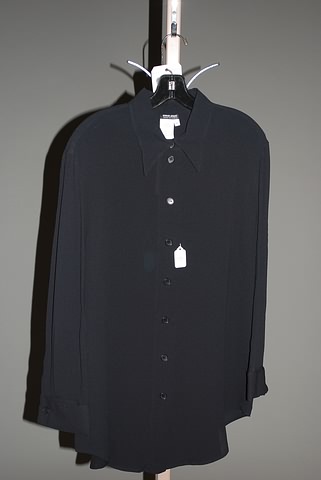 Appraisal: Giorgio Armani sueded silk button front shirt collar french cuffs