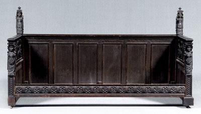 Appraisal: Italian Renaissance style day bed carved oak with paneled back