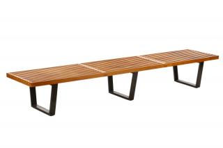 Appraisal: George Nelson Style Long Maple Platform Bench Style of George