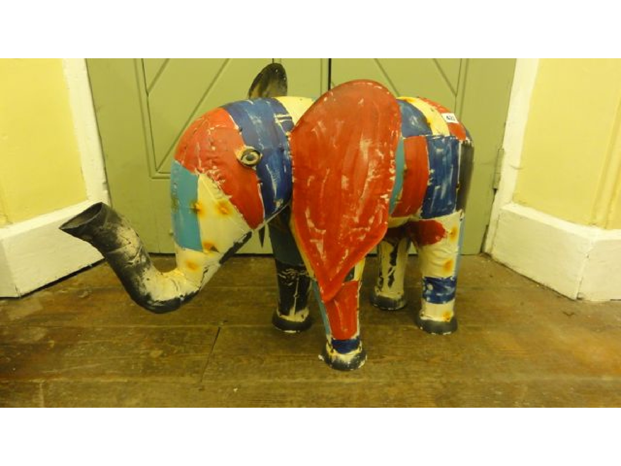 Appraisal: A model of an Indian elephant made of tin in