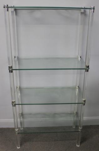 Appraisal: Midcentury Lucite and Glass Etagere From a West th St