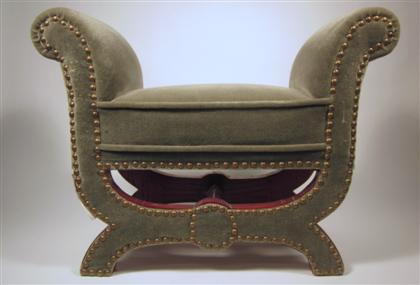 Appraisal: Swedish fabric upholstered studded stoolby otto schulz early th century