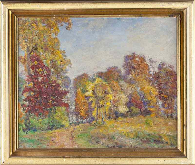 Appraisal: Laussat Rogers DE - Landscapeoil on board labeled on the