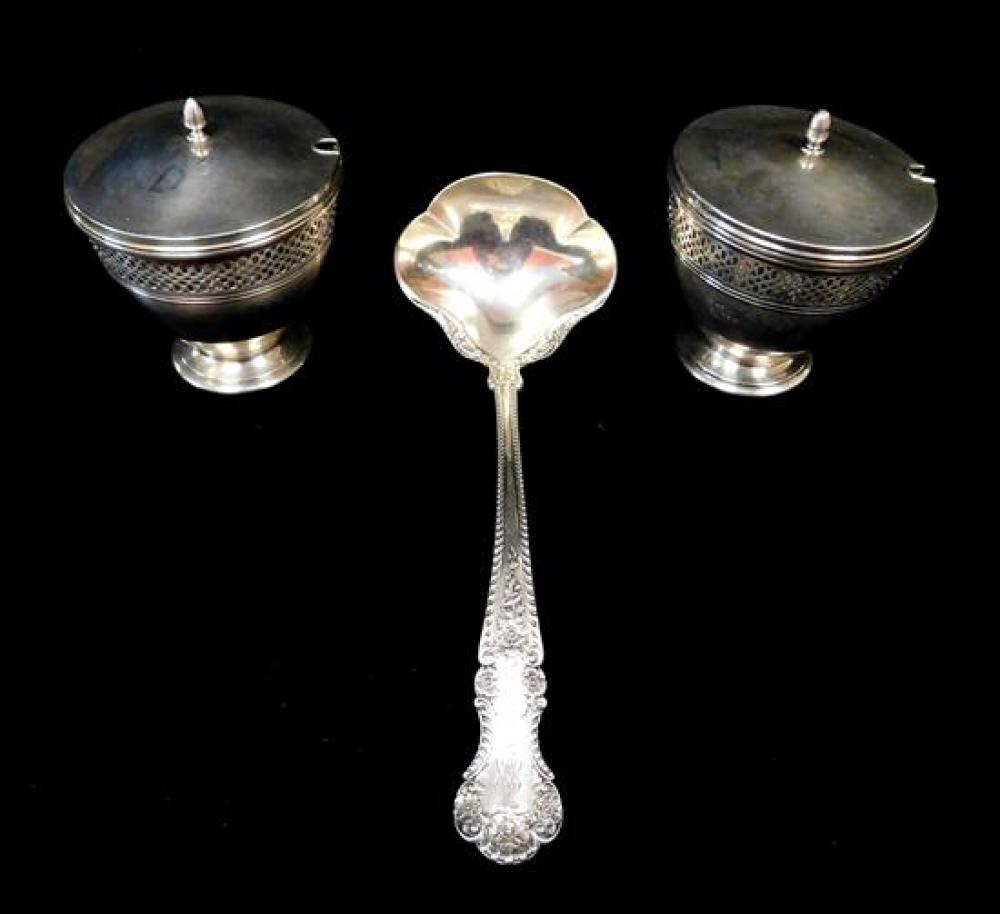 Appraisal: STERLING Tiffany Co and Gorham three sterling serving pieces including