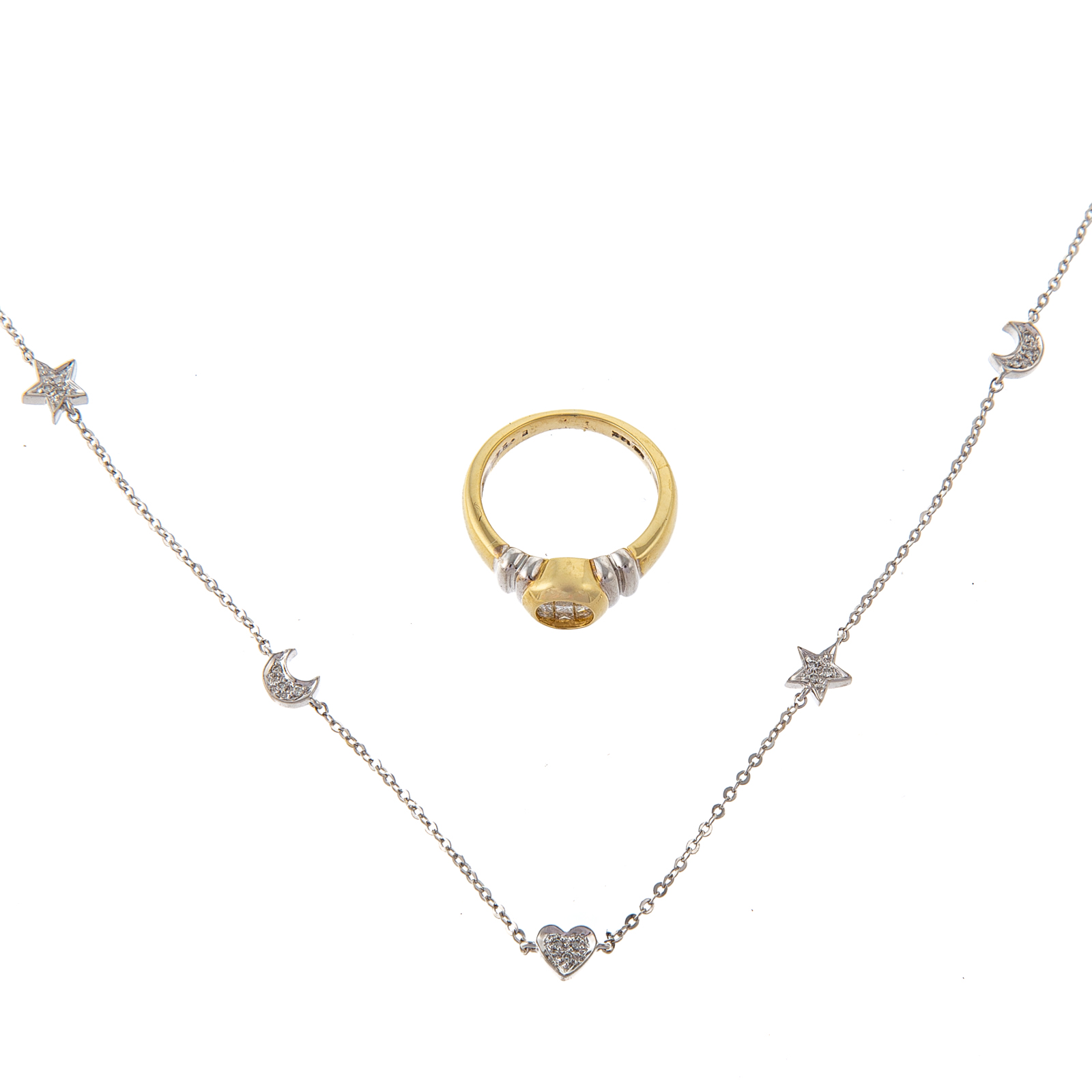 Appraisal: A DIAMOND RING DIAMOND ANKLET IN K K yellow gold