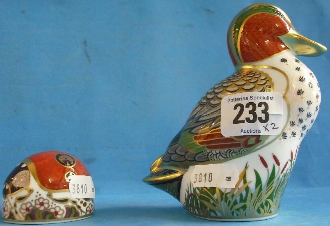 Appraisal: Royal Crown Derby Paperweights Green Winged Teal Guild Exclusive and