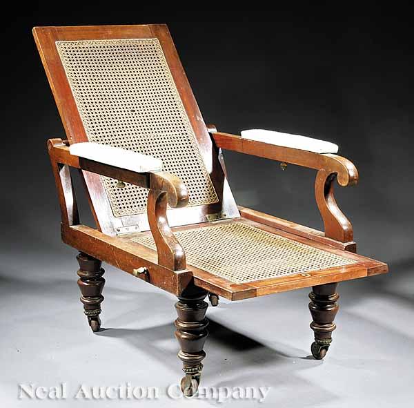 Appraisal: A William IV Carved Mahogany Reclining Armchair mid- th c