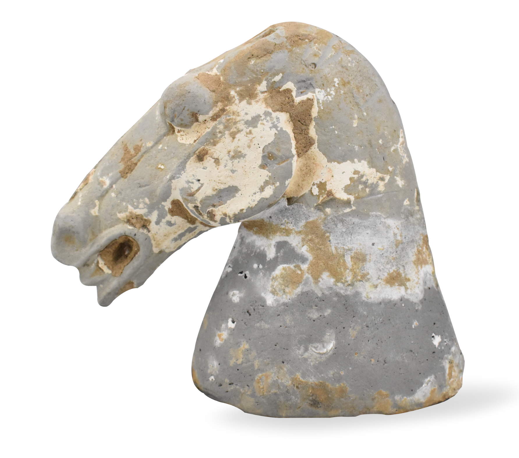 Appraisal: An ancient Chinese stoneware horse head dating from the Tang