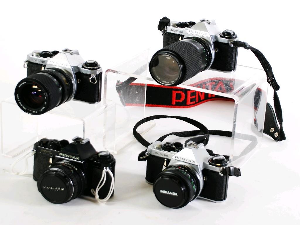 Appraisal: FOUR PENTAX SLR mm ROLL FILM CAMERAS comprising ME Super