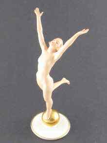 Appraisal: A German Hutschenreuther porcelain Art Deco figure of a nude