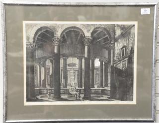 Appraisal: Luigi Rossini - engraving Veduta dell Interno del Tempio di